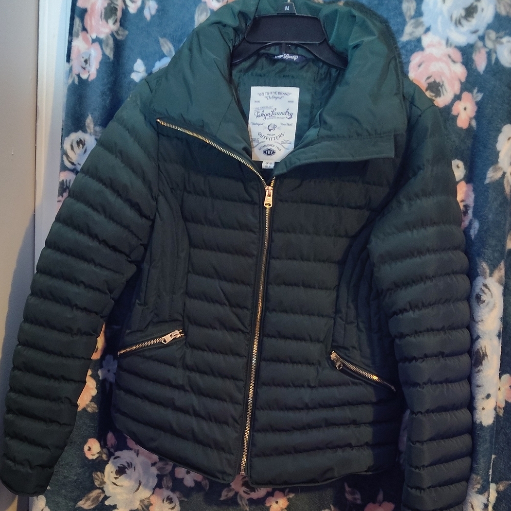 Tokyo Laundry Women's Green Puffer Jacket
